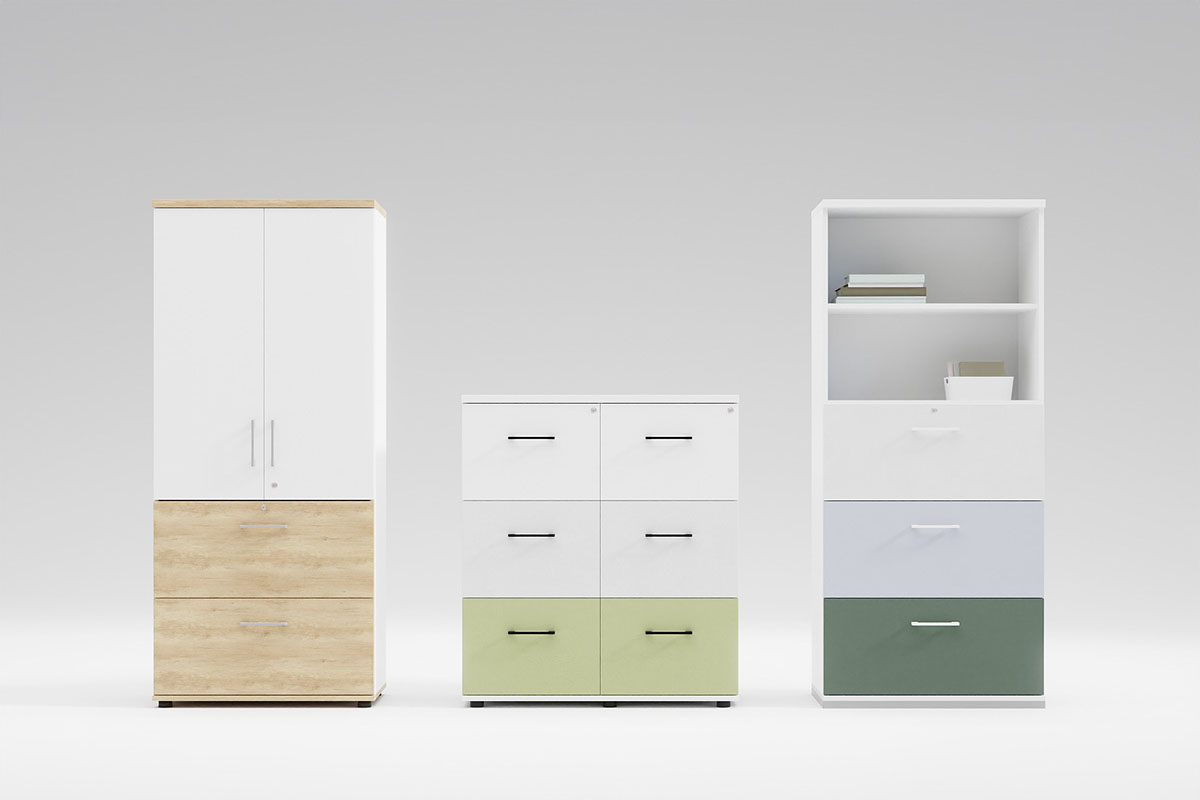 Standard Office Lockable H72.2" File Cabinet w/2 Drawers & 2 Doors
