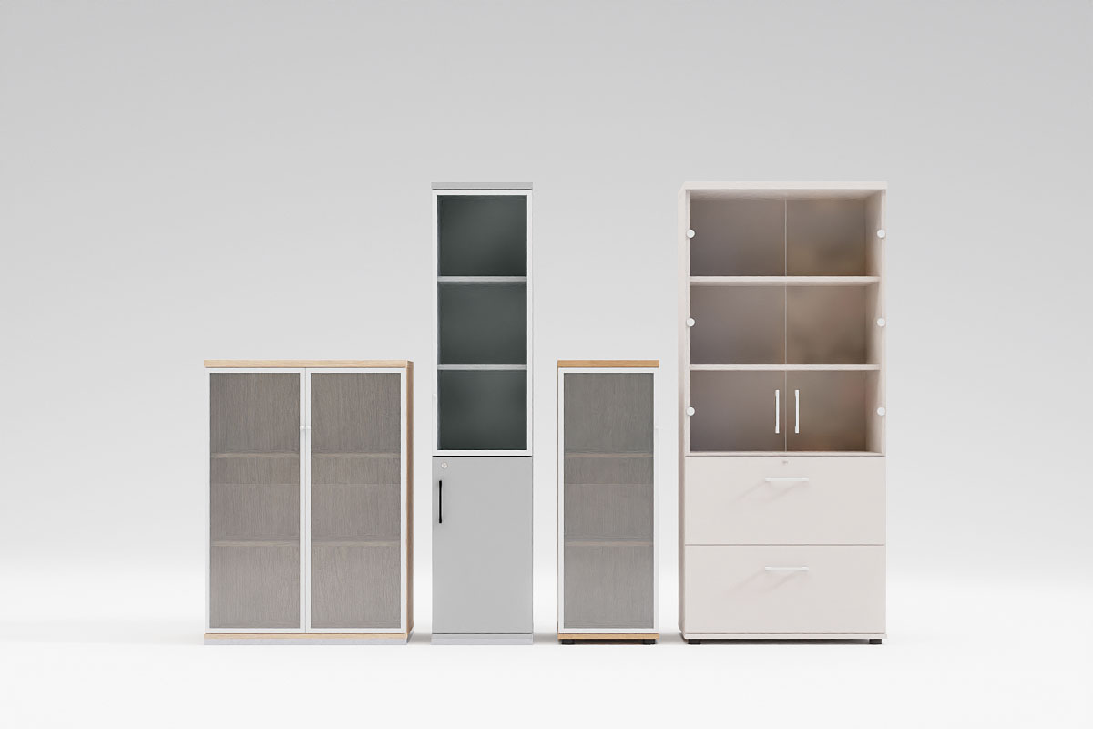 Standard Office Cabinet w/Glass Door & 3 Shelves