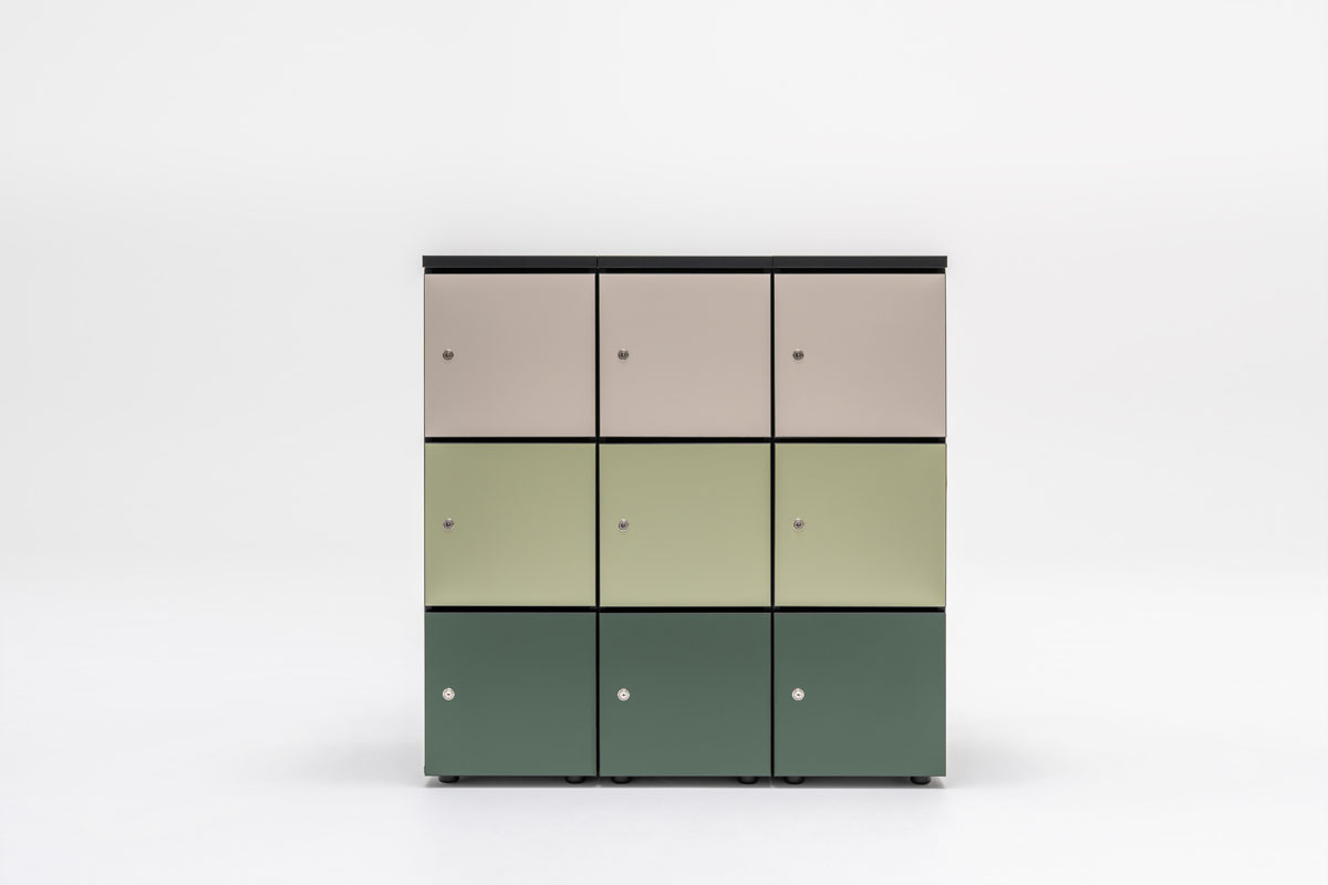 Standard Office Locker Storage Cabinet w/3 Lockable Doors