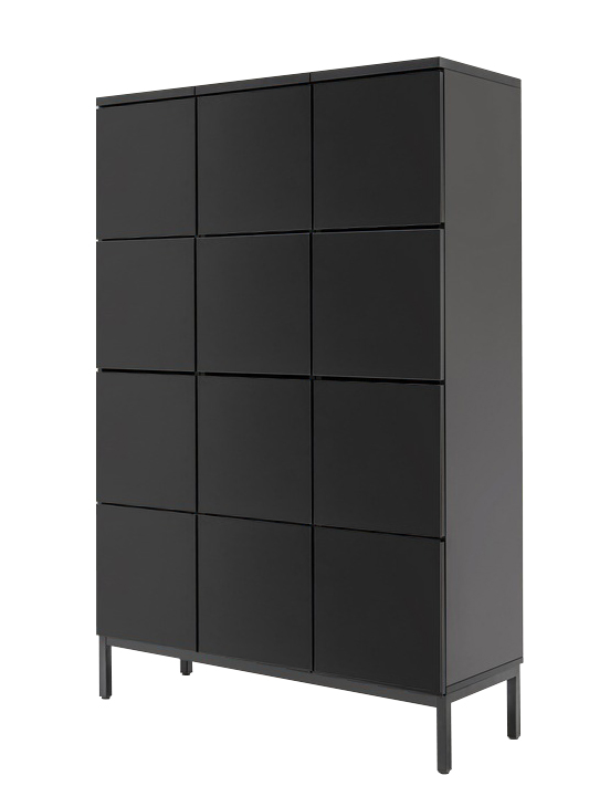 Standard Office Locker Storage Cabinet w/4 Lockable Doors & Enlarged Lockers