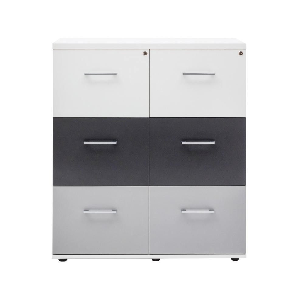 Standard Office Lockable H44.4" File Cabinet w/6 Drawers