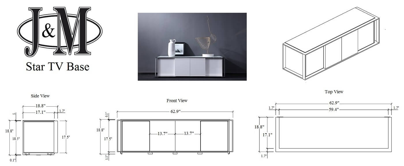 Star Modern TV Base for TVs up to 62"