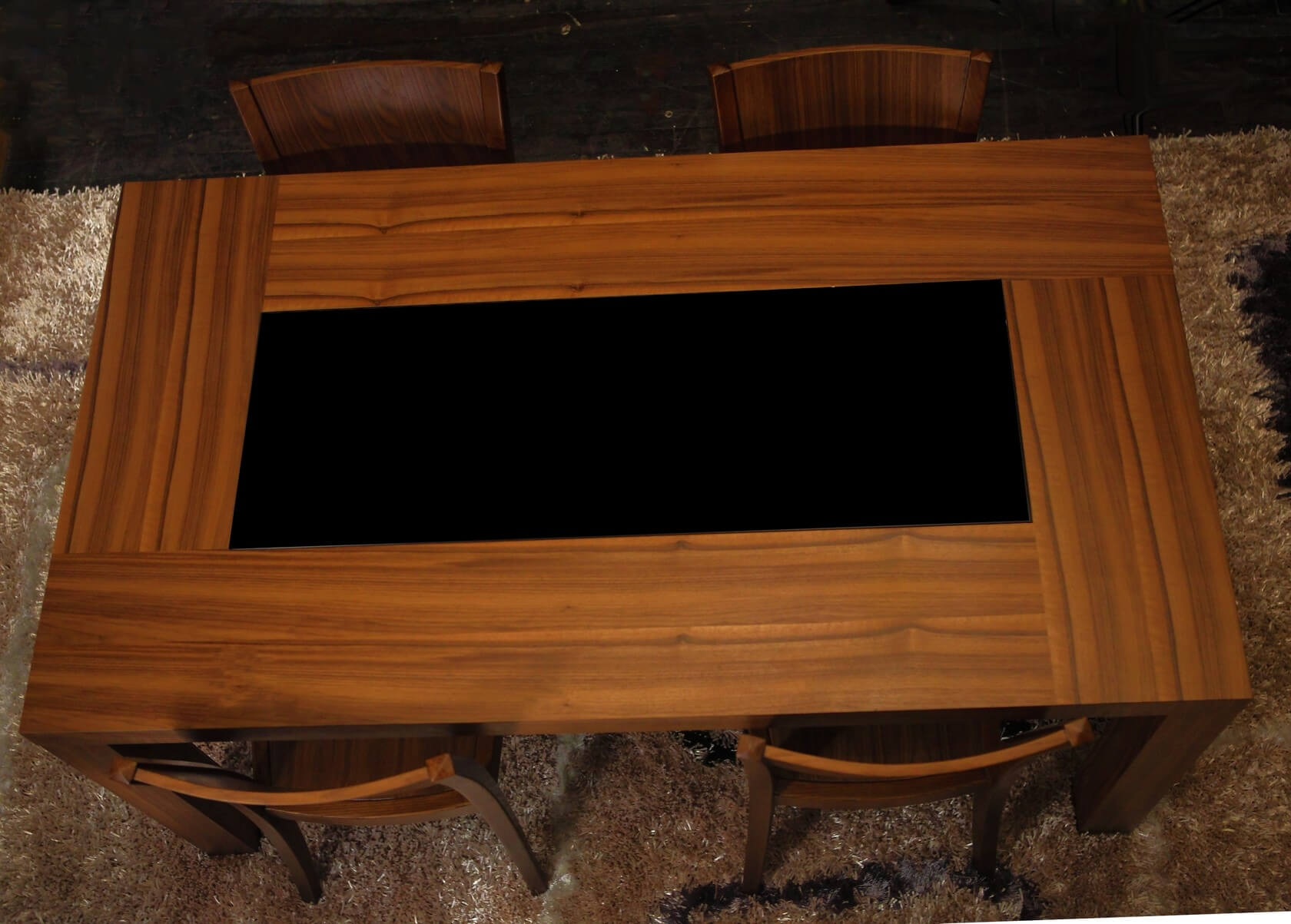 Stark Glass/Wood Dining Table