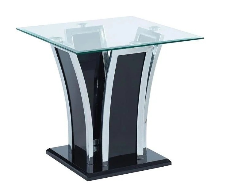 Staten Glass/Metal End Table