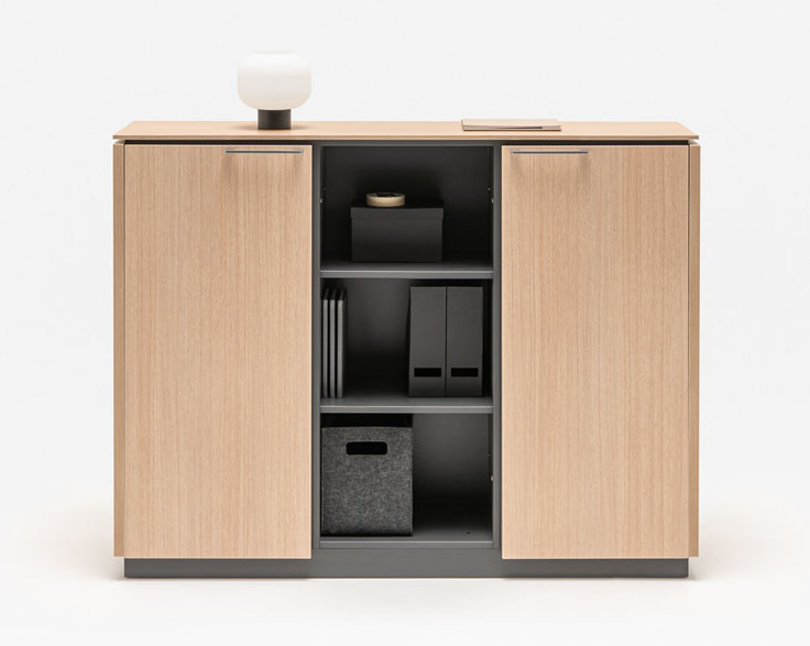Status Office Half-Bookcase w/2 Doors & 3 Open Shelves
