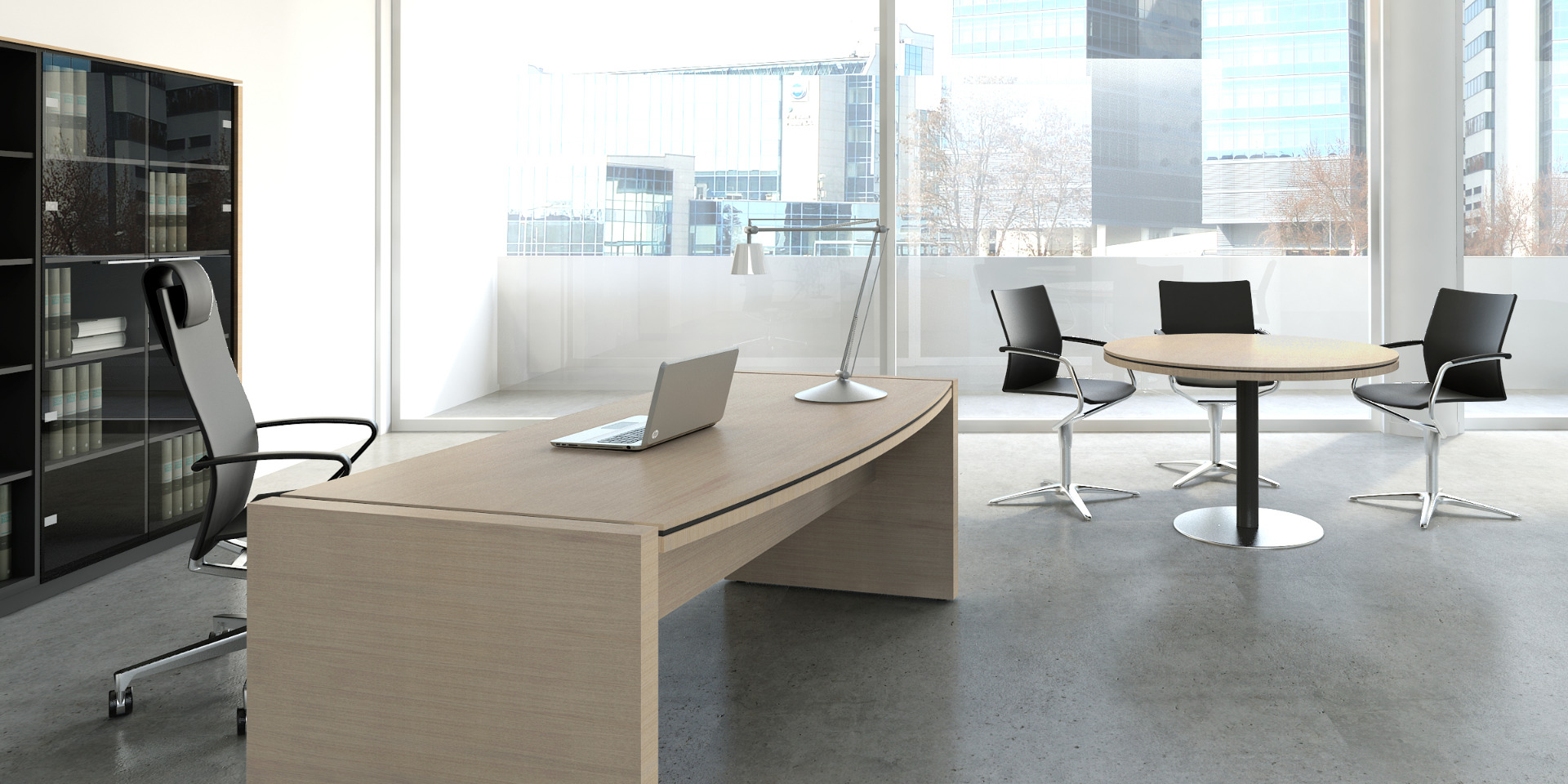 Status Round Pedestal Cafe Table w/Metal Leg