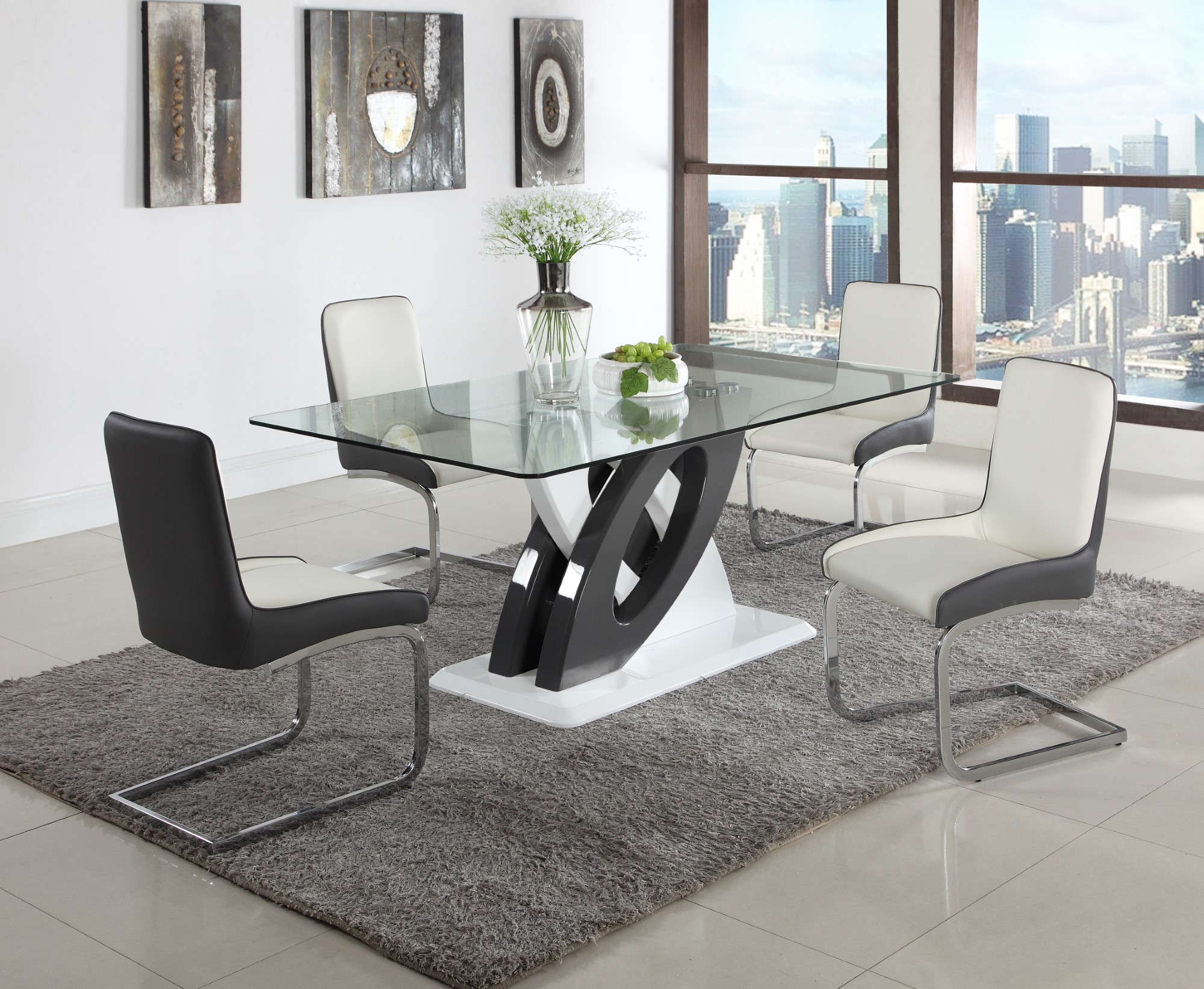 Stella Rectangular Glass Dining Table