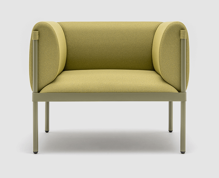 Stilt Fabric Office Armchair w/Metal Legs