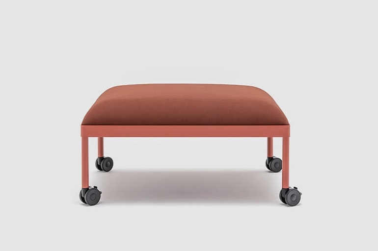 Stilt Fabric Office Ottoman w/Metal Legs
