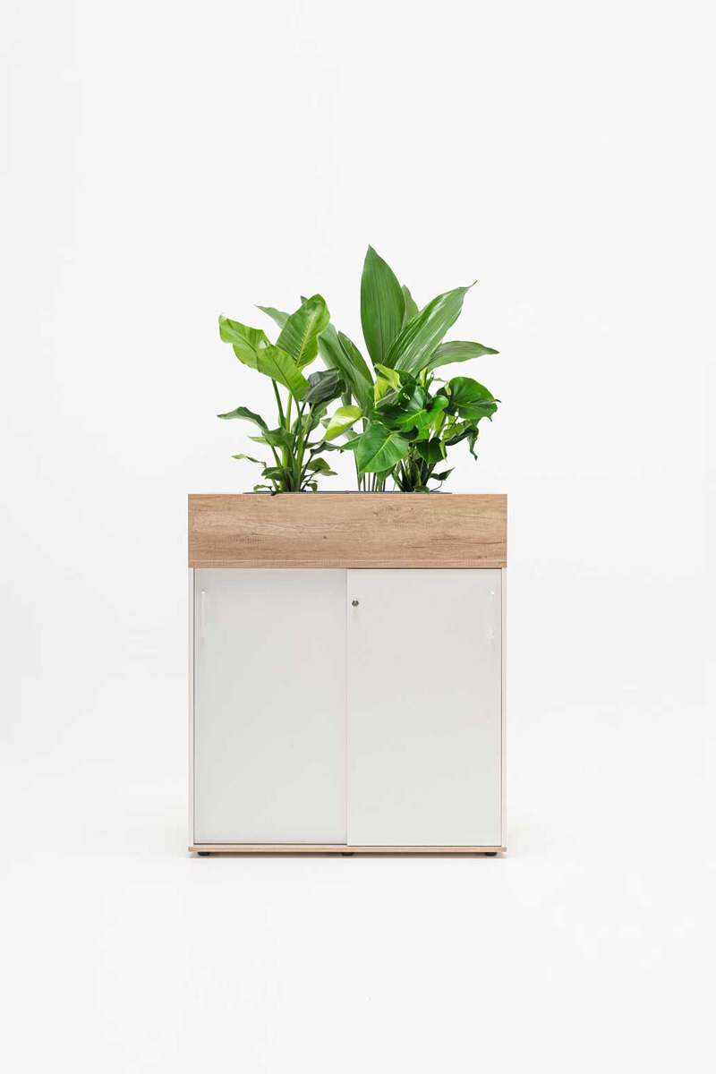 Standard Office Cabinet w/Shelves & Sliding Lockable Doors