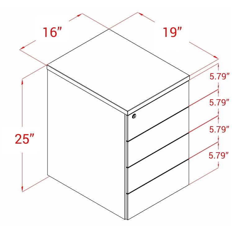 Flex 4-Drawer Pedestal