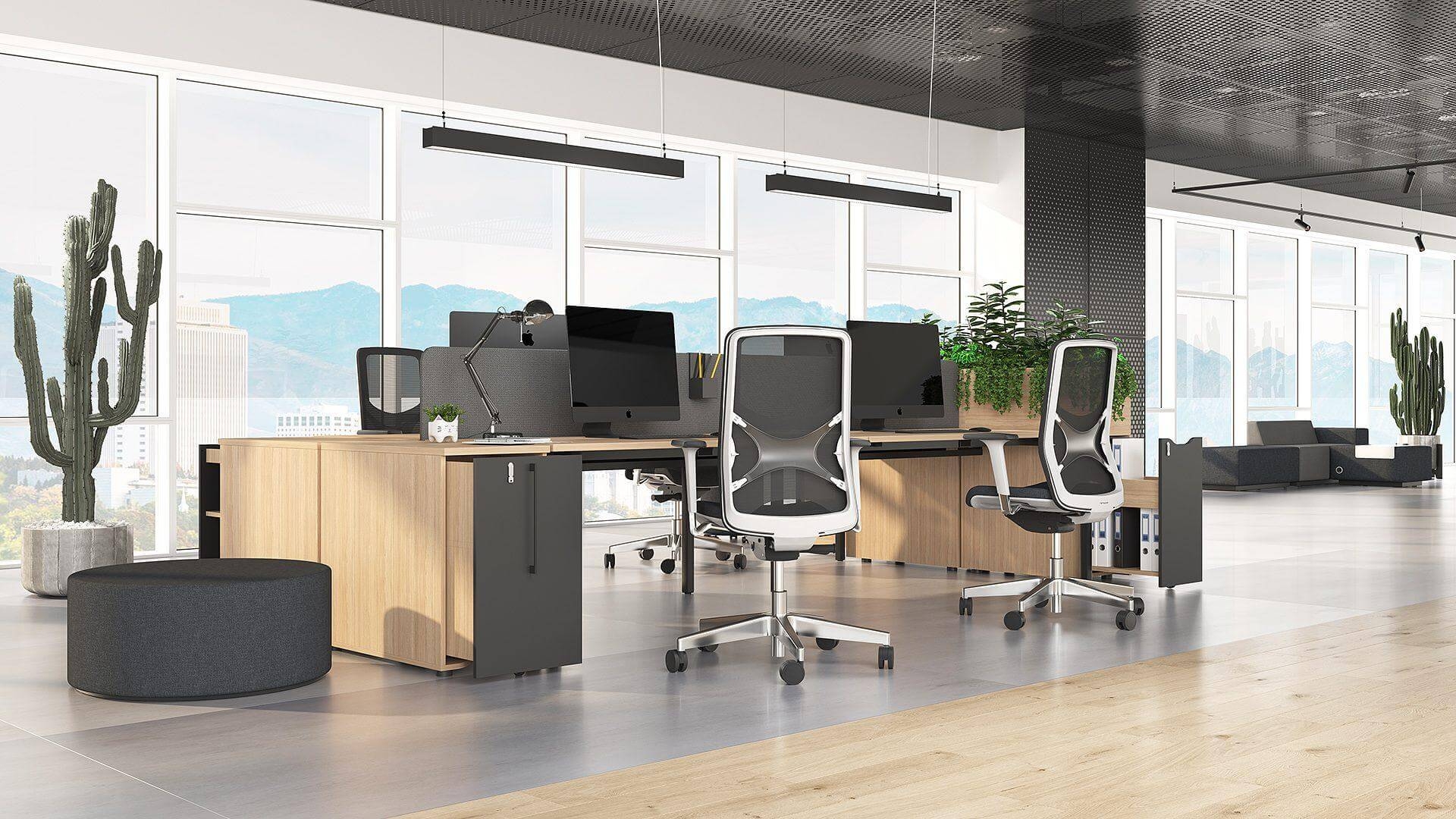 Boxi D32.3" Office Lockable Storage Tower w/2 Shelves & Pencil Tray, Left Hand