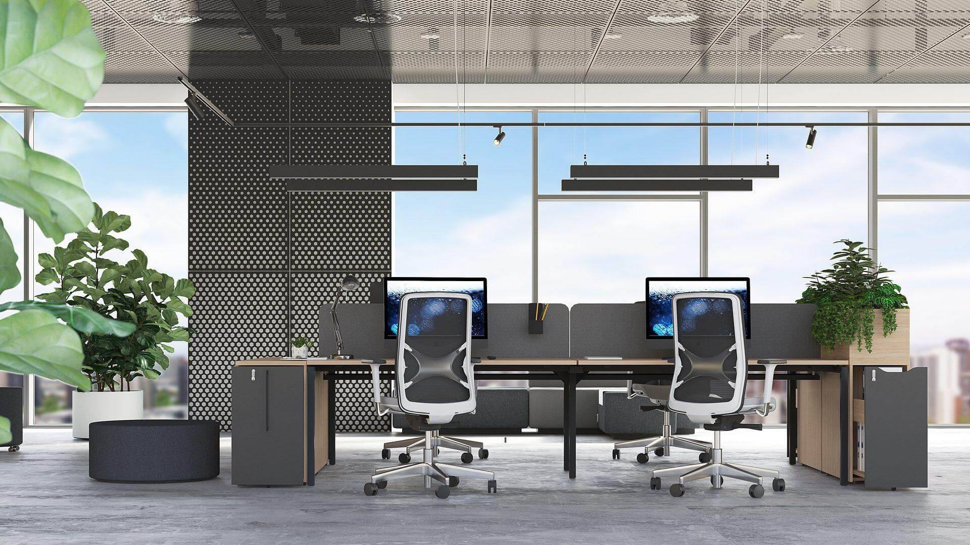 Boxi D32.3" Office Lockable Storage Tower w/2 Shelves & Pencil Tray, Left Hand