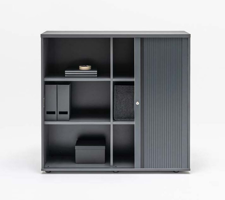 Basic Office Tambour Cabinet w/Lockable Door