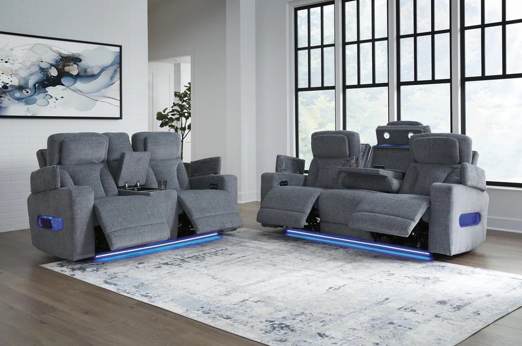 Studio Cave Polyester Power Reclining Living Room Set
