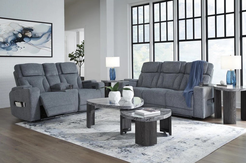 Studio Cave Polyester Power Reclining Living Room Set
