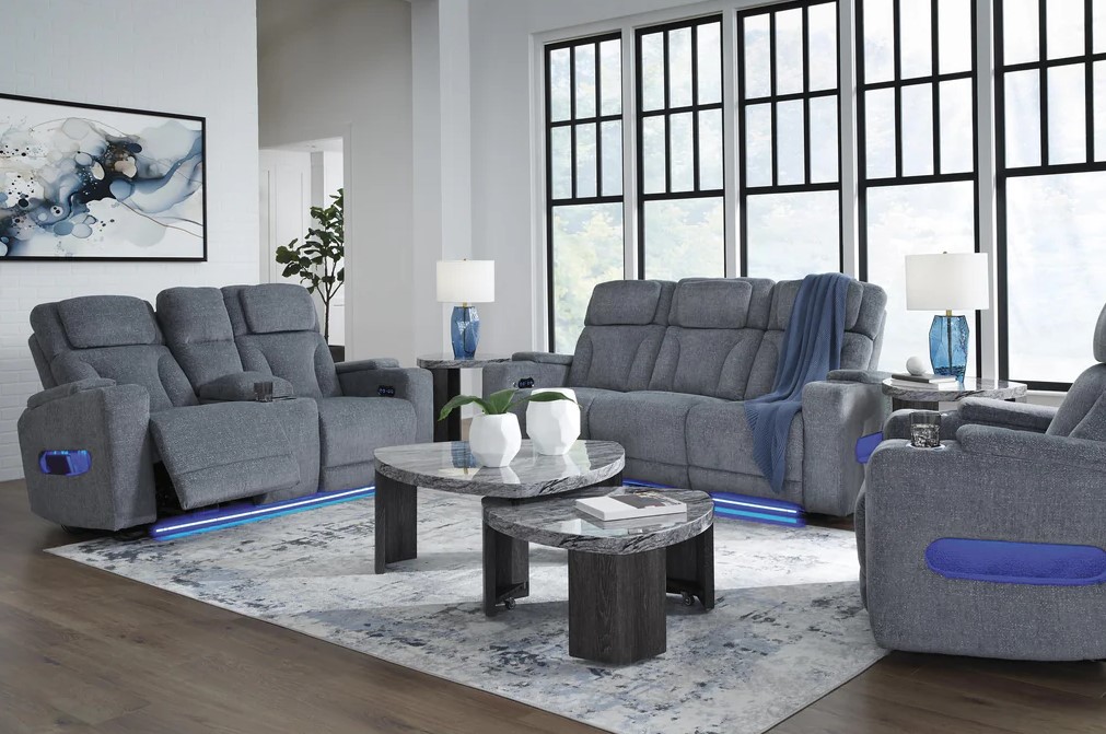 Studio Cave Polyester Power Reclining Living Room Set