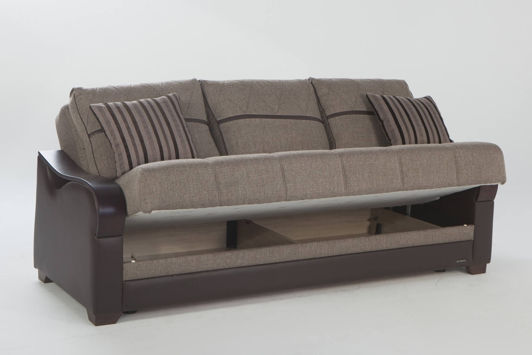 Bennett Fabric/PU Storage Sleeper Sofabed
