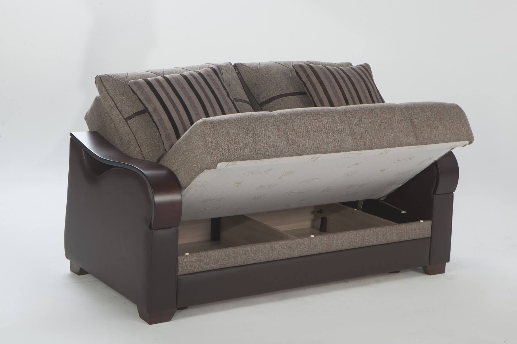 Bennett Fabric/PU Storage Sleeper Loveseat