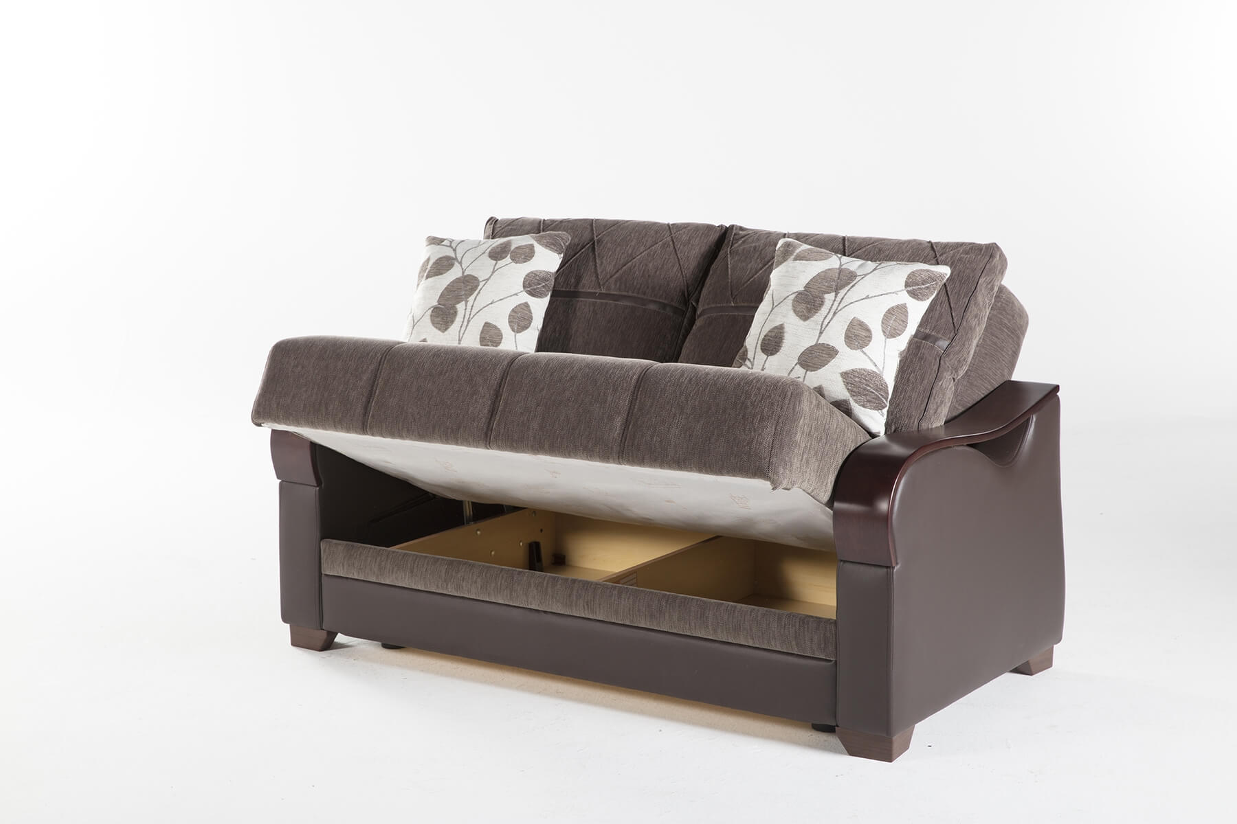 Bennett Fabric/PU Storage Sleeper Loveseat