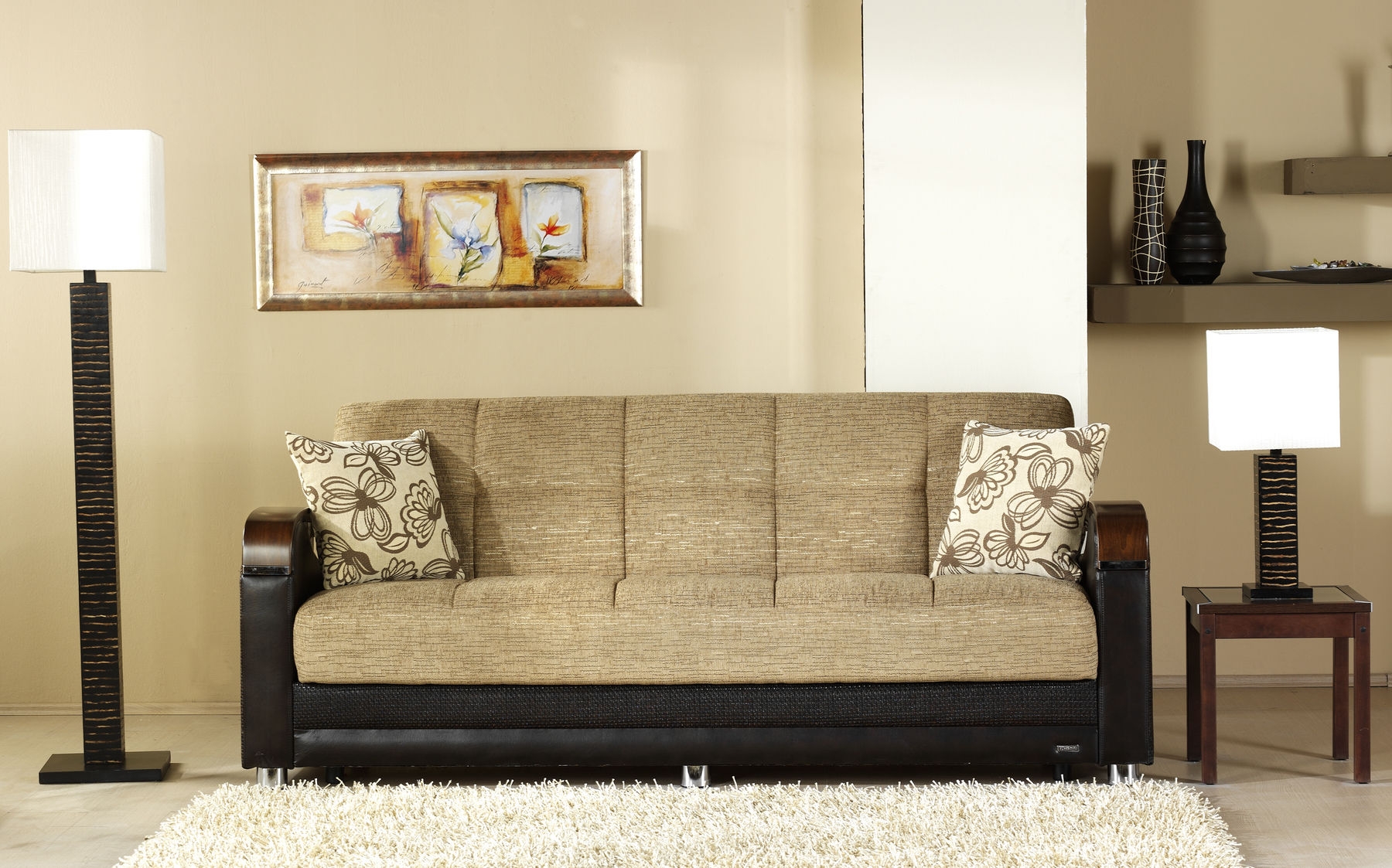 Luna Fabric Storage Sleeper Sofabed