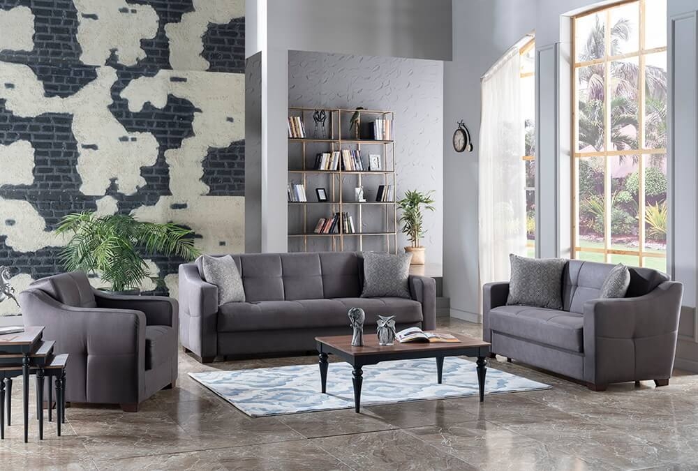 Tahoe Fabric Storage Sleeper Living Room Set
