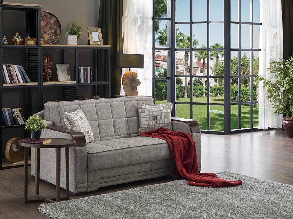 Willow Fabric Storage Sleeper Loveseat w/Padding