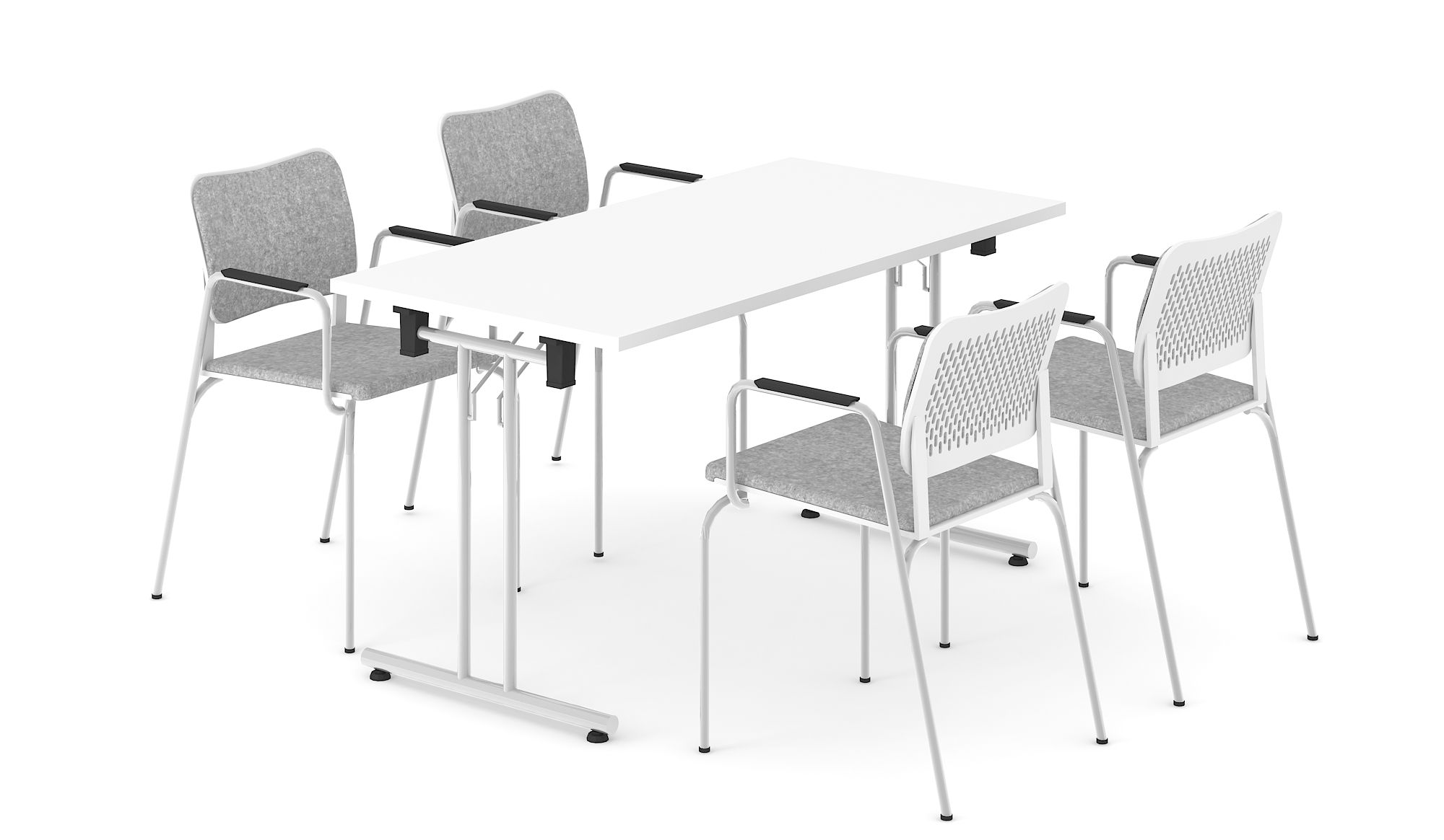 Space-saving meeting tables
