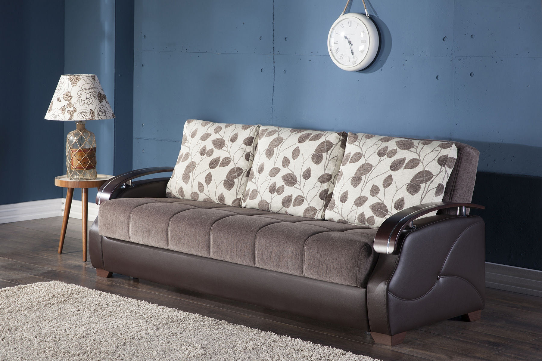 Costa Fabric/PU Storage Sleeper Sofabed