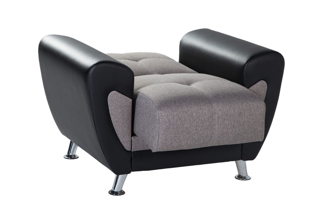 Duru Fabric/PU Storage Sleeper Armchair