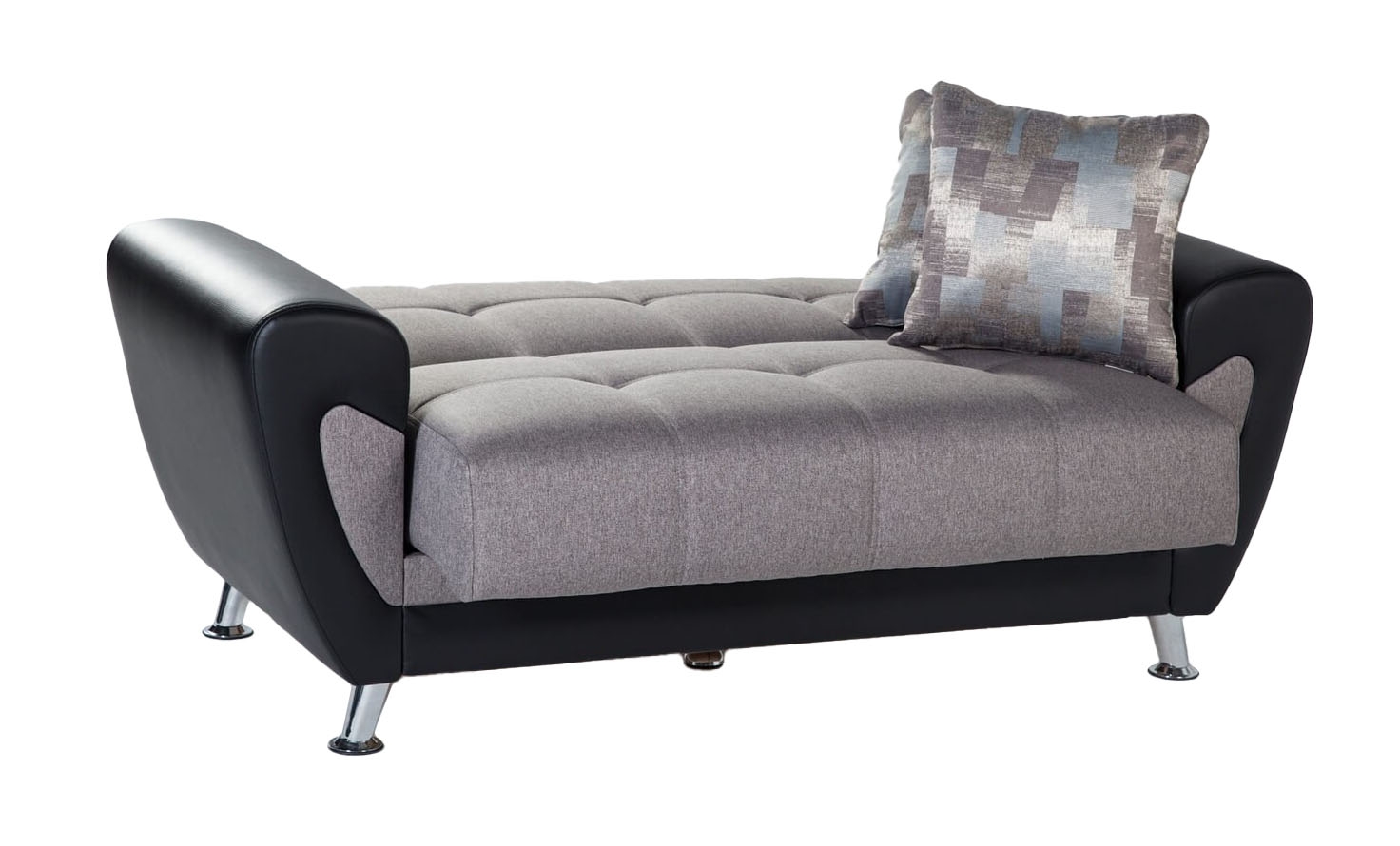 Duru Fabric/PU Storage Sleeper Loveseat