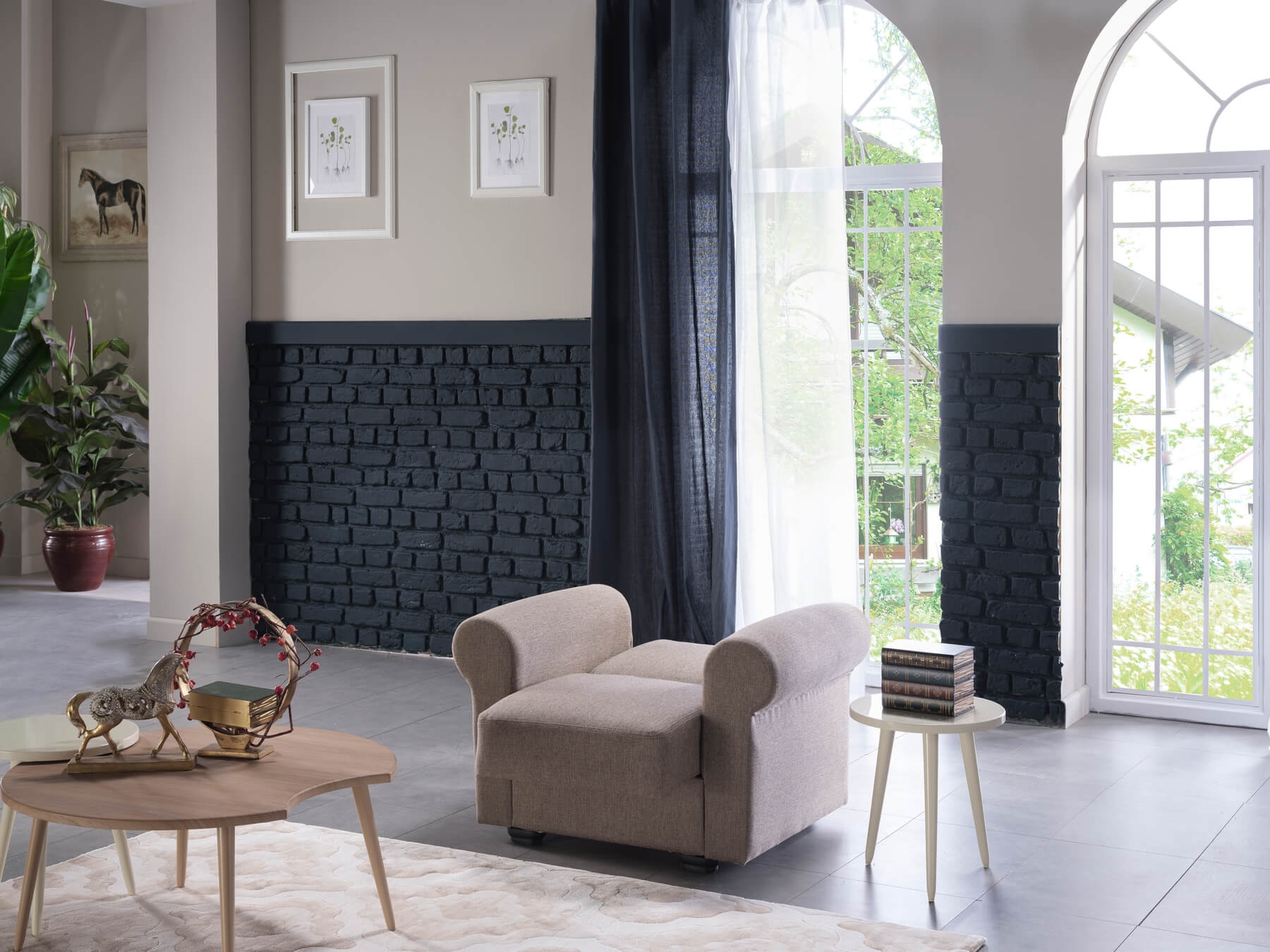 Elita Fabric Storage Sleeper Living Room Set