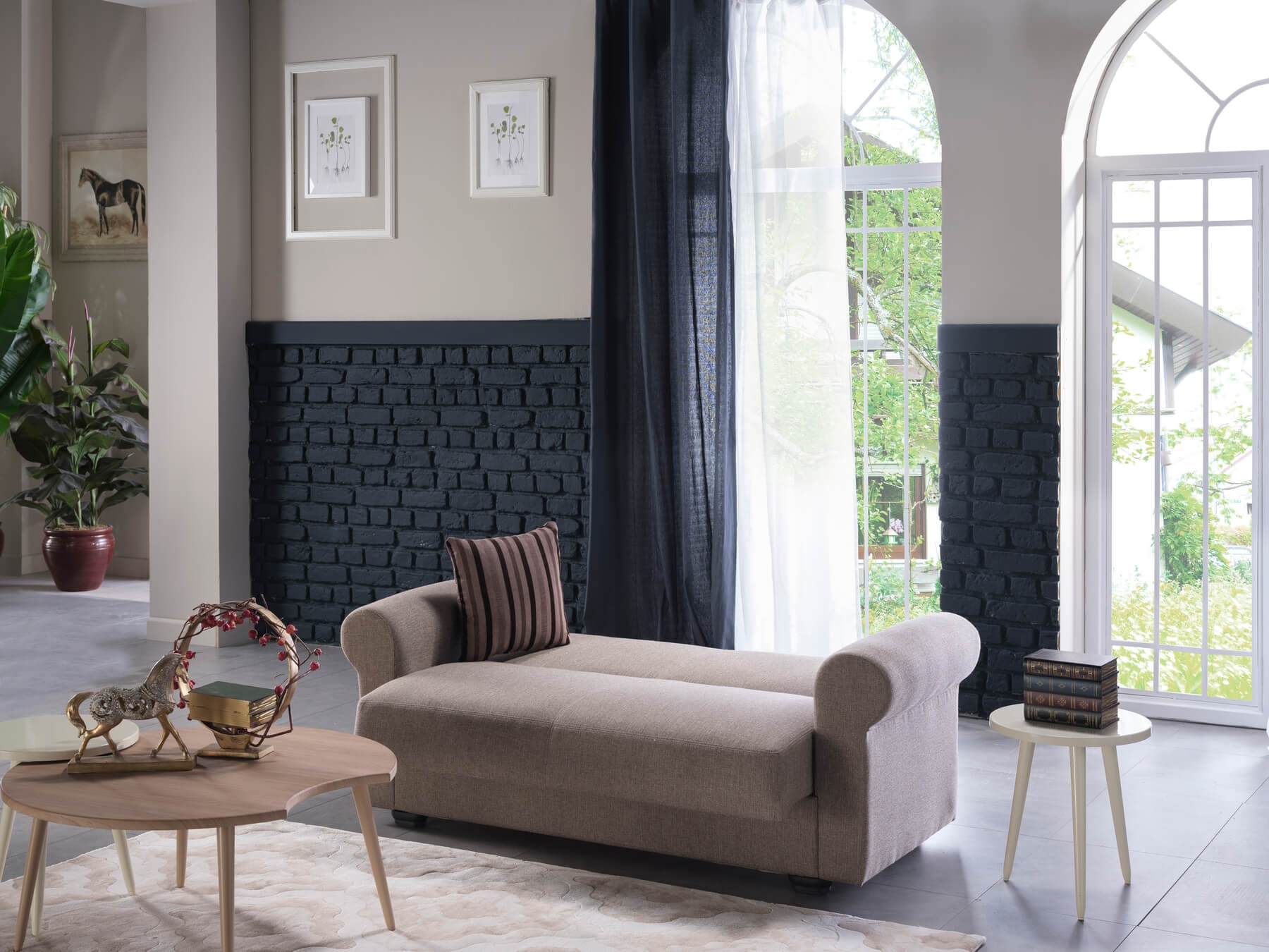 Elita Fabric Storage Sleeper Loveseat
