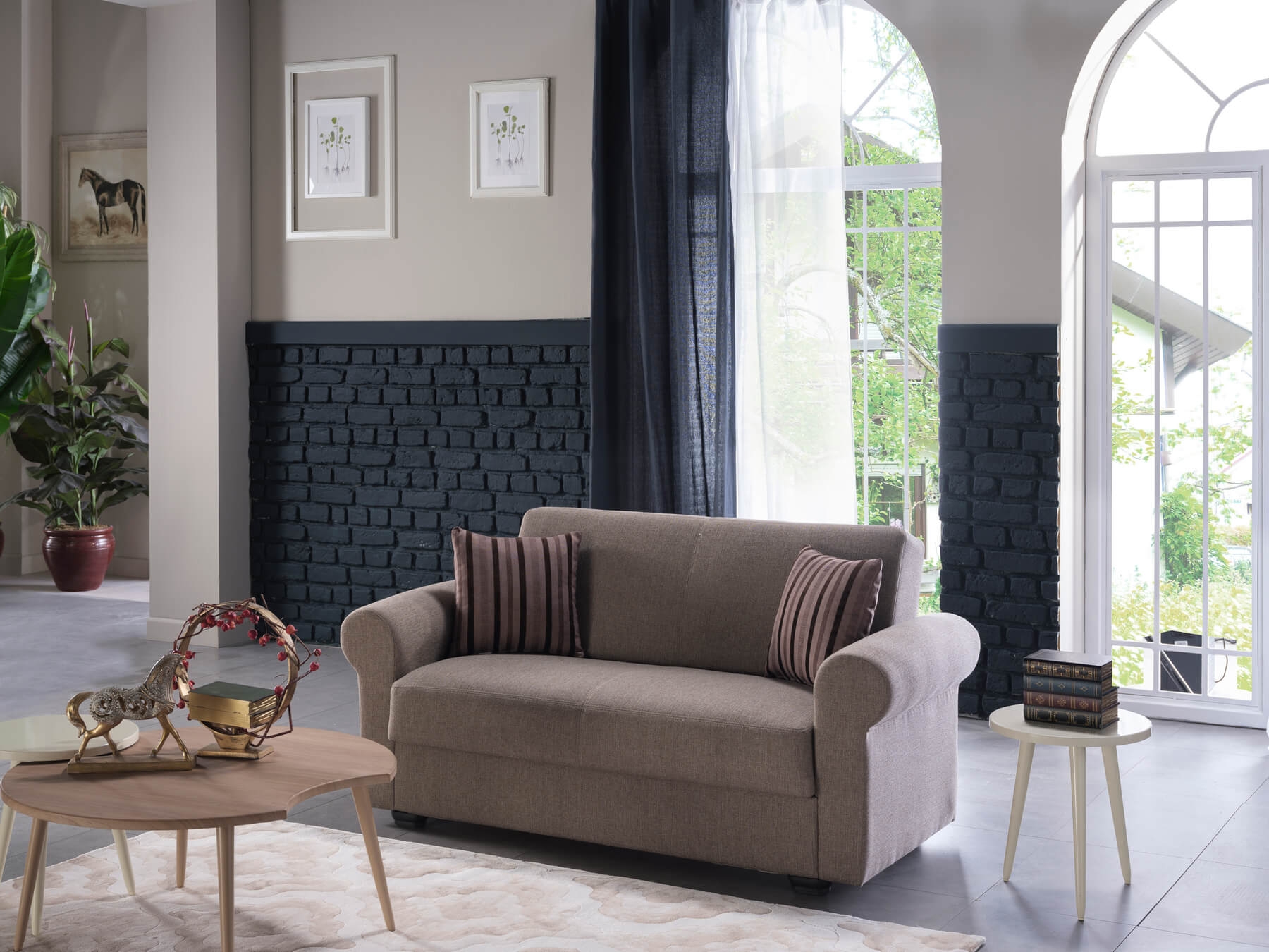 Elita Fabric Storage Sleeper Loveseat