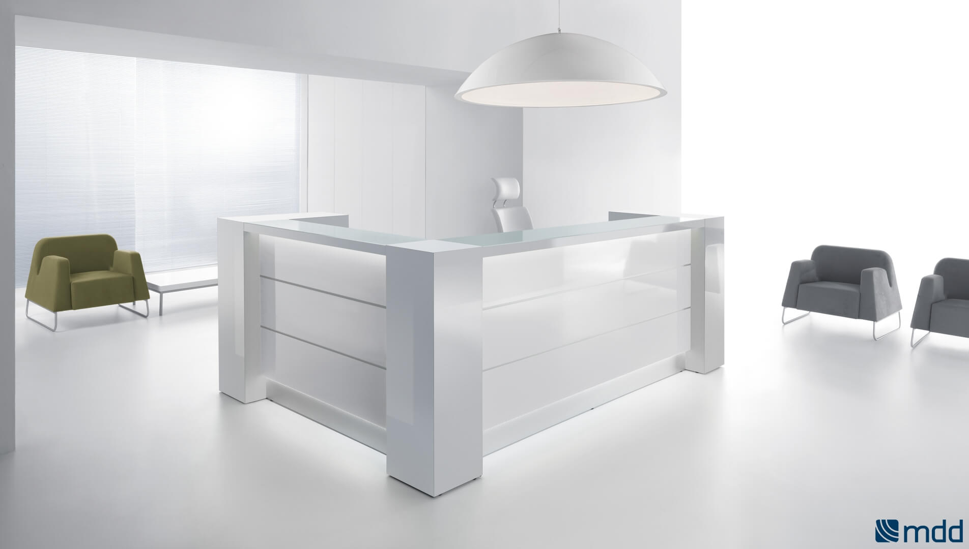 Sunbeam Lamp, White by MDD Office Furniture