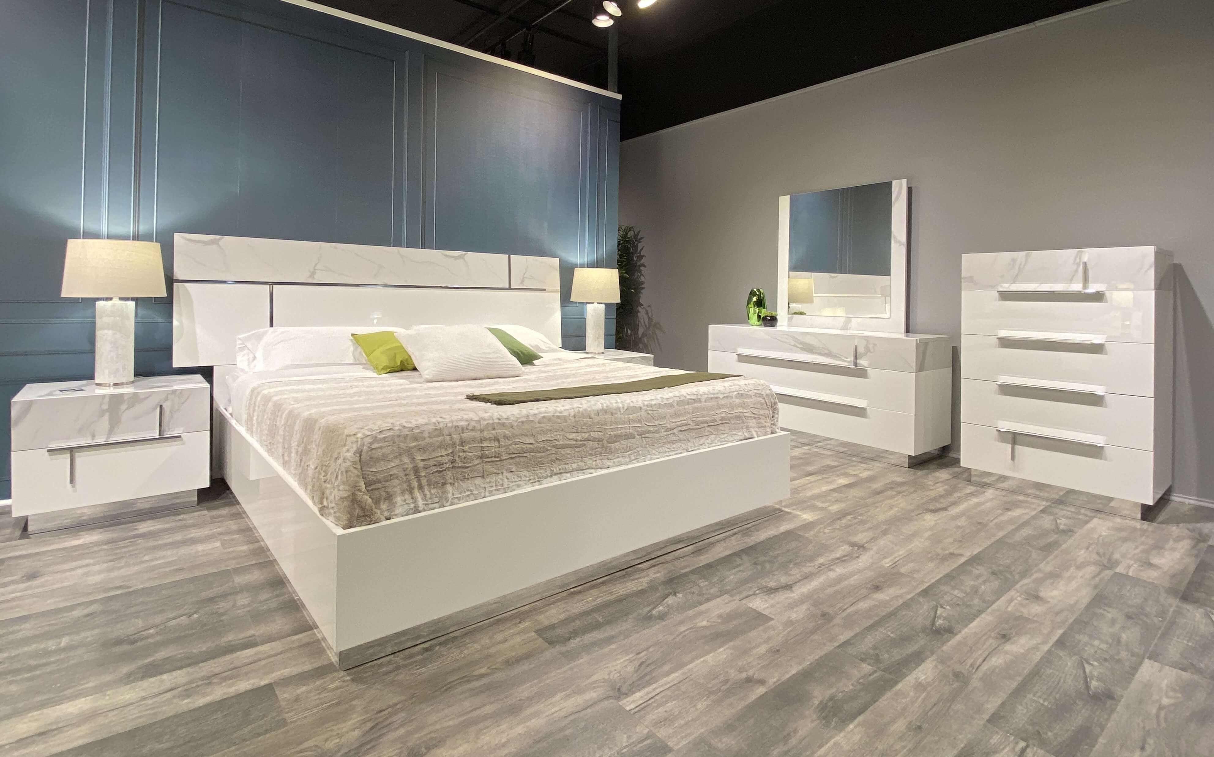 Sunset Premium Wood Veneer King Size Bed