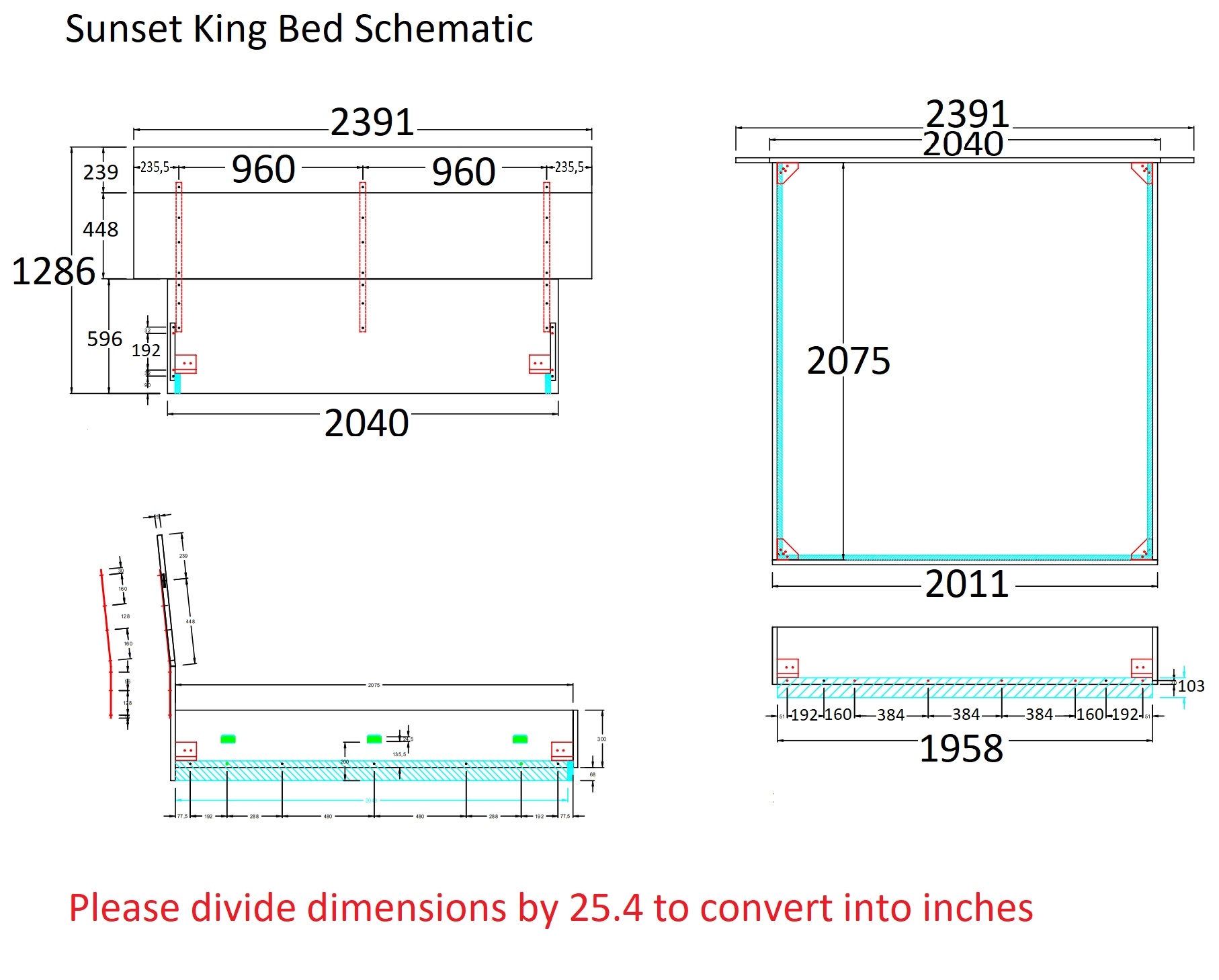 Sunset Premium Wood Veneer Bed