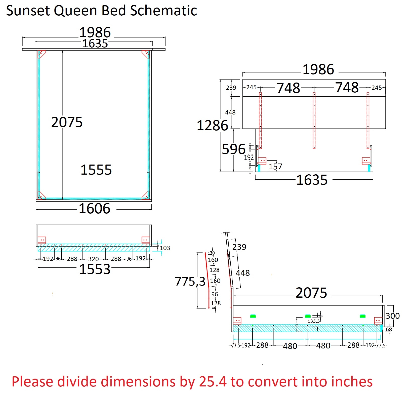 Sunset Premium Wood Veneer Bed