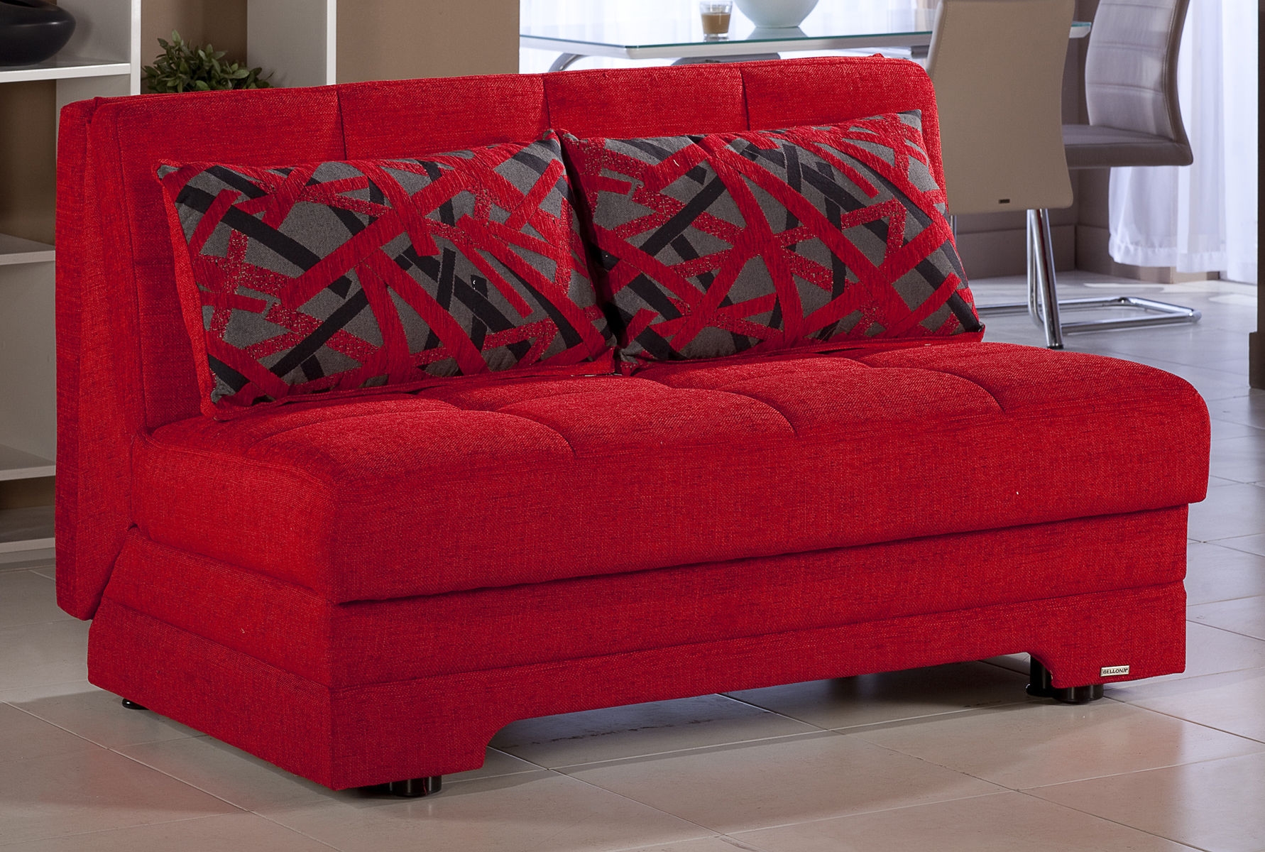 Twist Fabric Storage Sleeper Loveseat