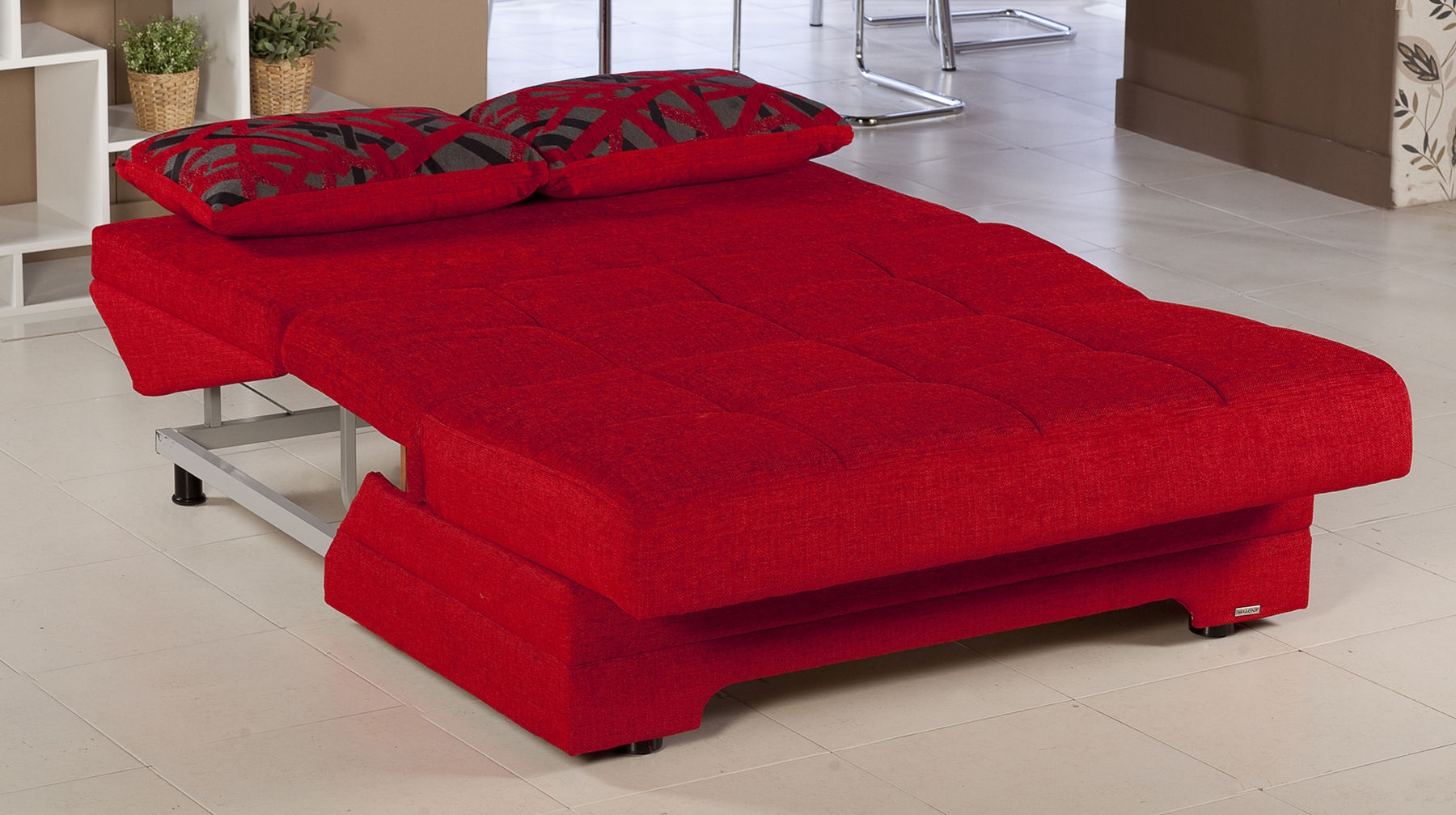 Twist Fabric Storage Sleeper Loveseat