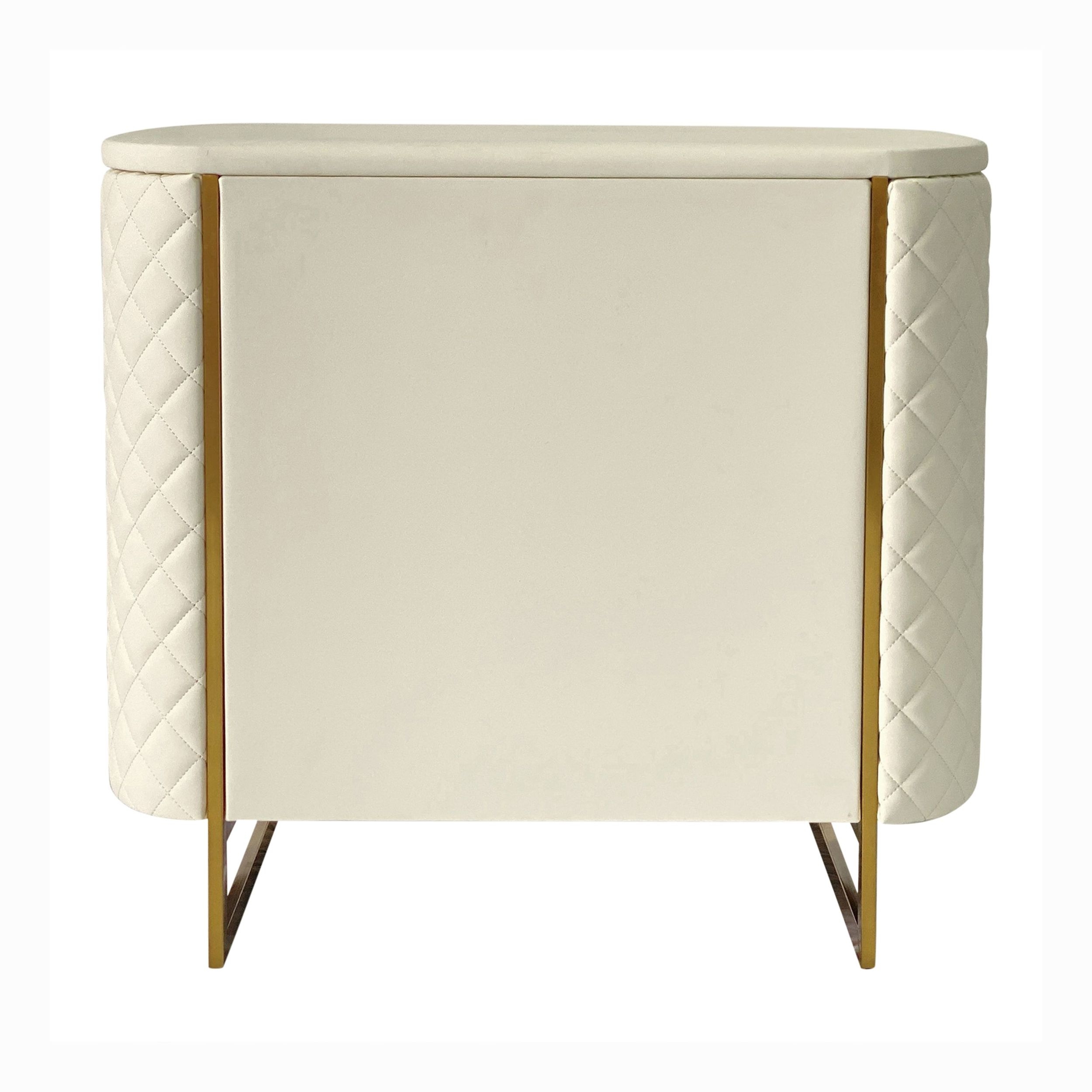Timeless 2-Drawer Vinyl Upholstered Storage End Table