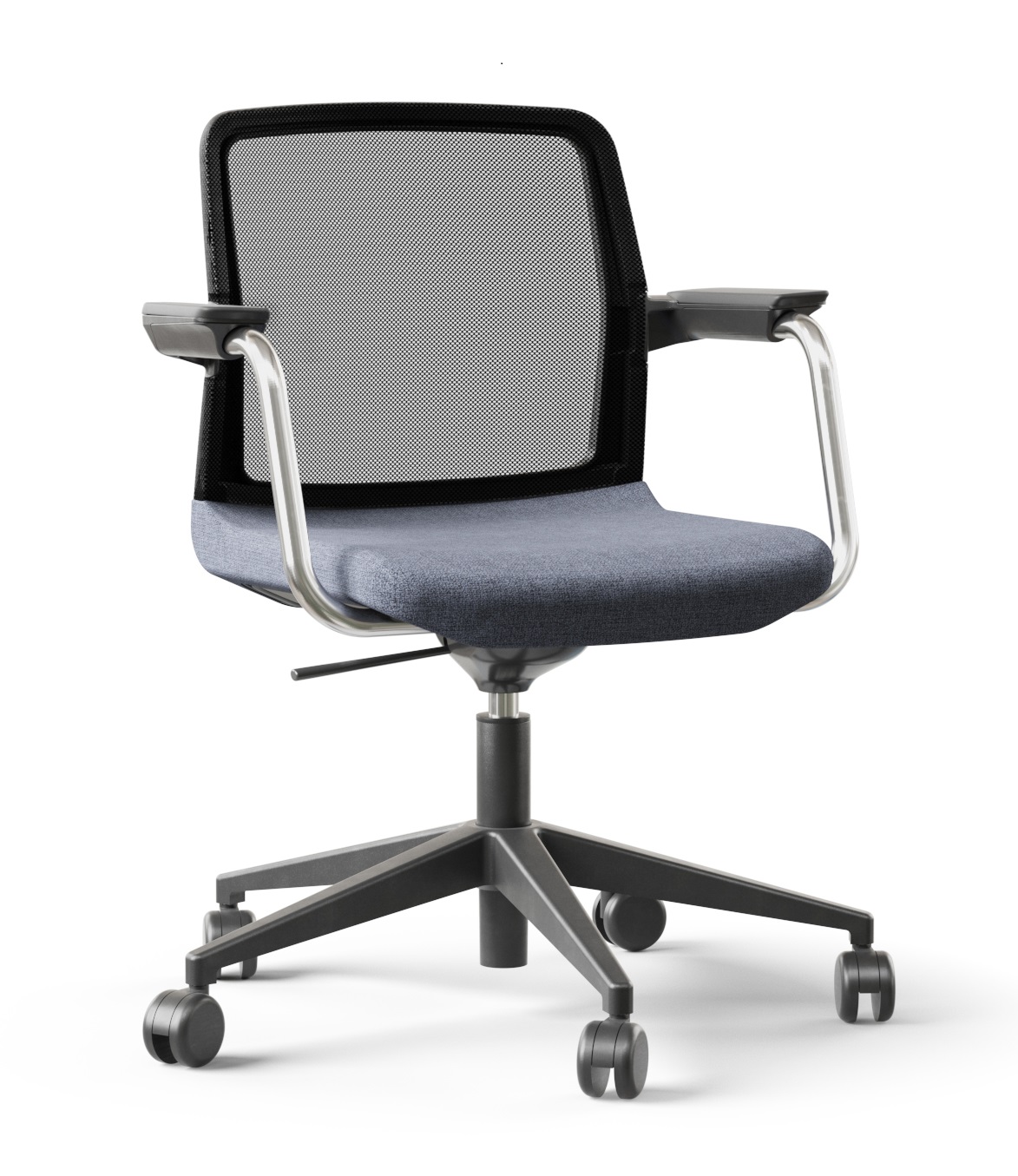 Wind Low Back Swivel Office Armchair w/Soft PU Armrest Pads & Castors