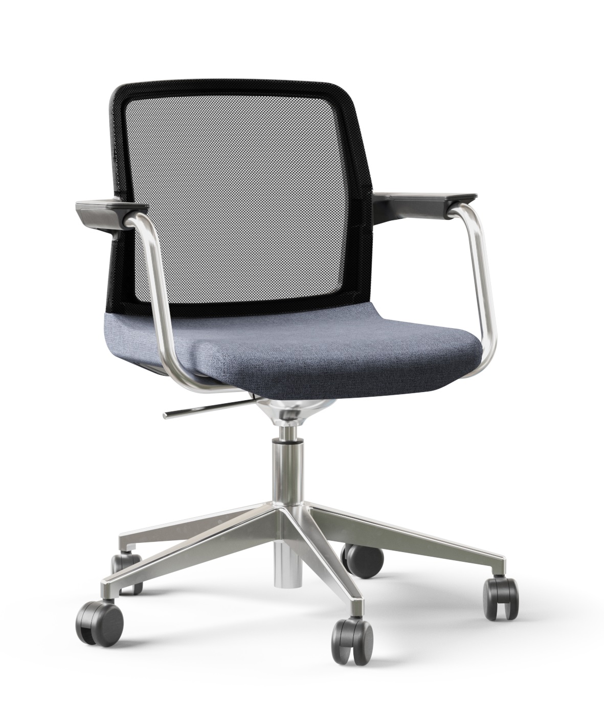 Wind Low Back Swivel Office Armchair w/Hard Plastic Armrest Pads & Castors