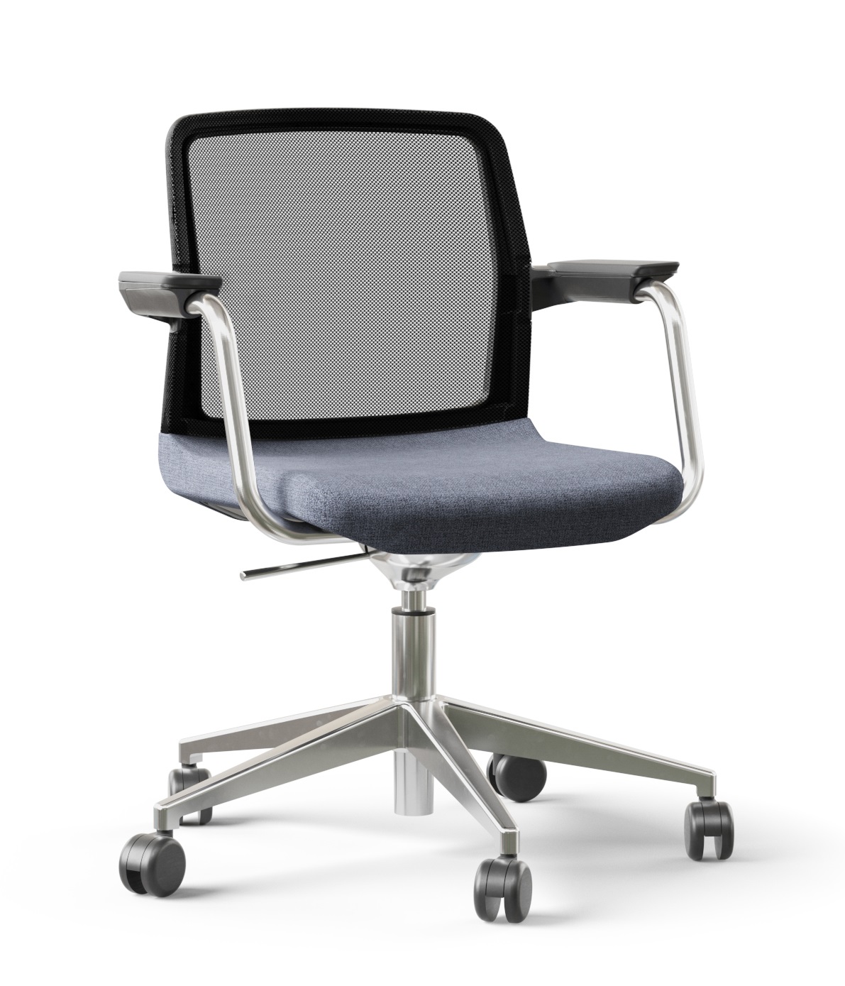 Wind Low Back Swivel Office Armchair w/Soft PU Armrest Pads & Castors