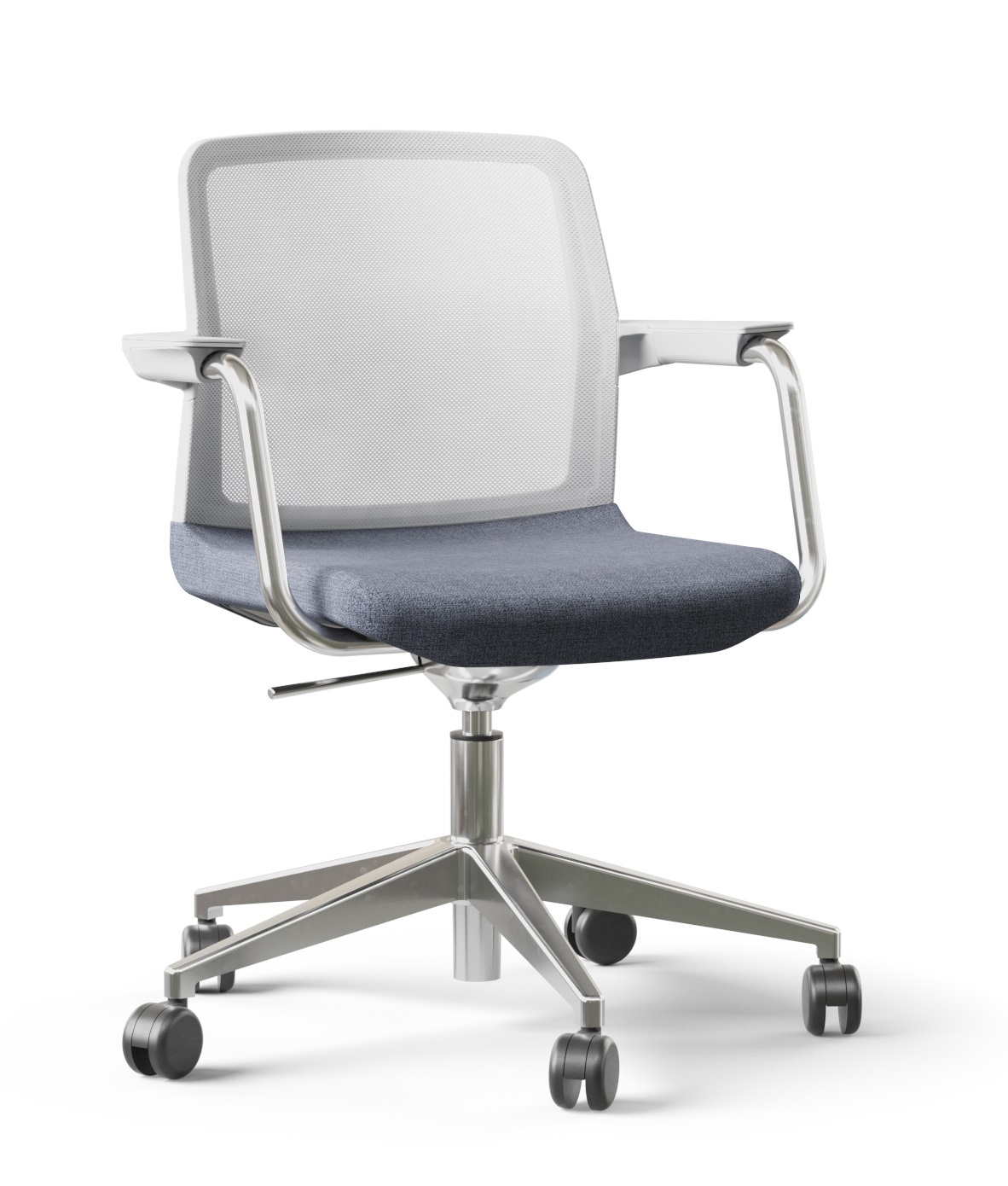 Wind Low Back Swivel Office Armchair w/Hard Plastic Armrest Pads & Castors