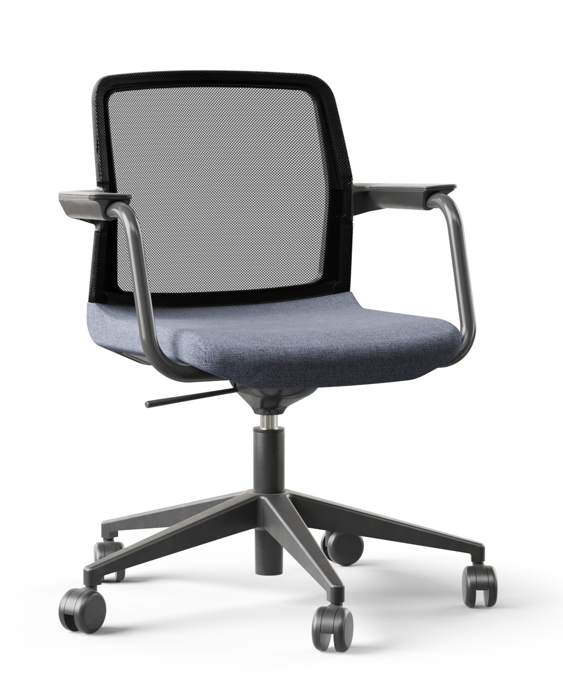 Wind Low Back Swivel Office Armchair w/Hard Plastic Armrest Pads & Castors