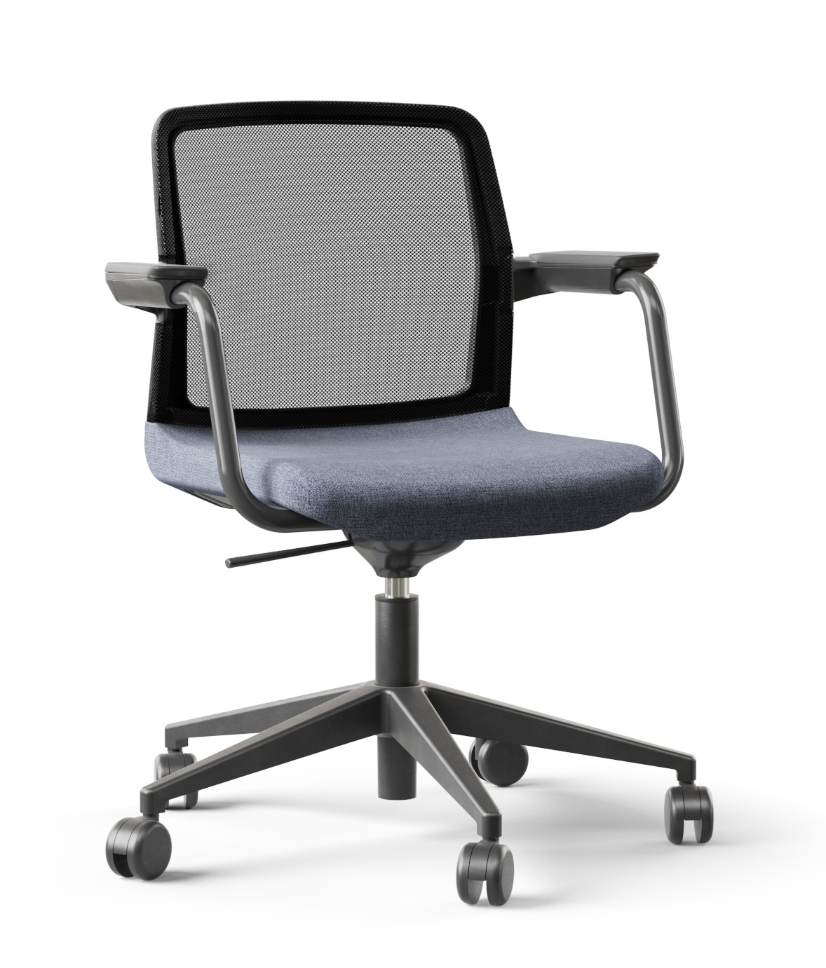 Wind Low Back Swivel Office Armchair w/Soft PU Armrest Pads & Castors