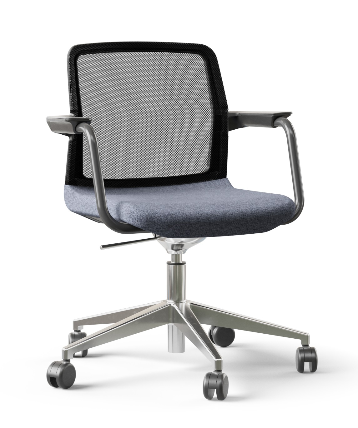 Wind Low Back Swivel Office Armchair w/Hard Plastic Armrest Pads & Castors