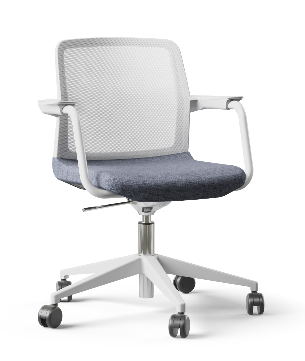 Wind Low Back Swivel Office Armchair w/Hard Plastic Armrest Pads & Castors