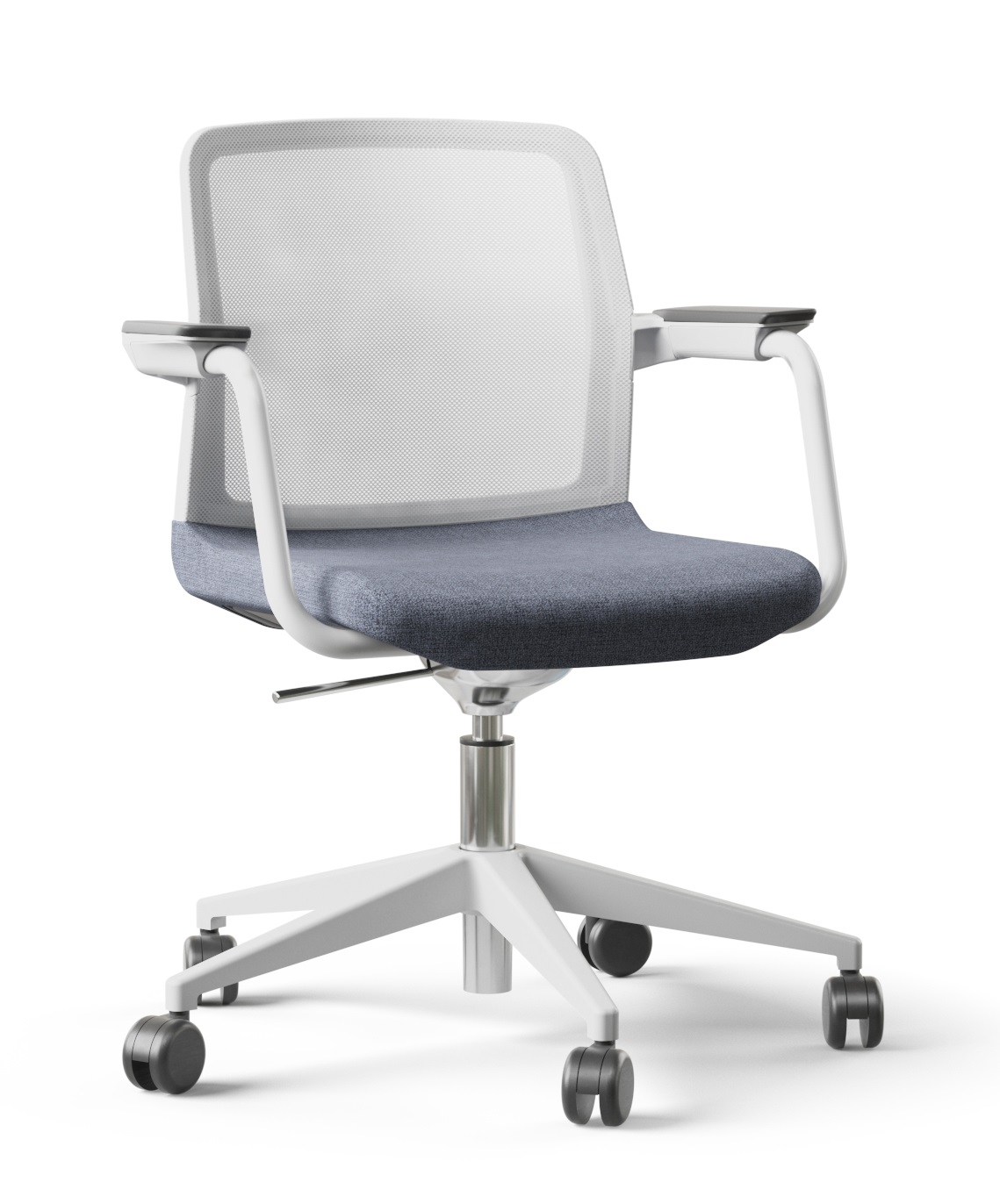 Wind Low Back Swivel Office Armchair w/Soft PU Armrest Pads & Castors